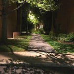 Walkway lighting at night