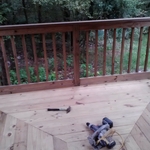 Decking and rail on a screen porch