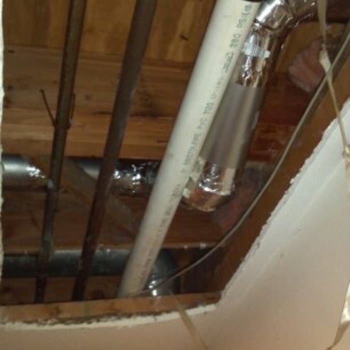 Waterlogged Foil in damaged ceiling replaced