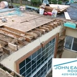 Damaged structural repair at eave- low slope