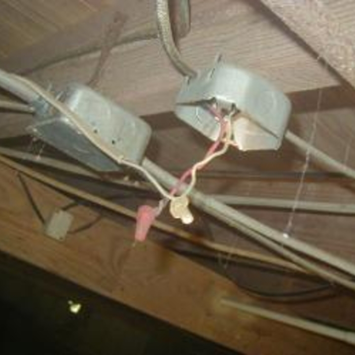 Wiring exposed