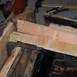 Broken plywood support