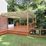 plastic deck/wood pergola