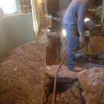 65 feet of sewer replacement in home.