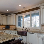 Granite countertops with white cabinets