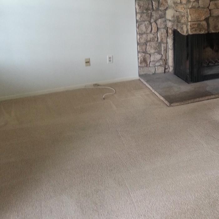 Stacked stone fireplace surround