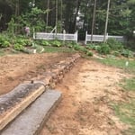 New stone wall and steps