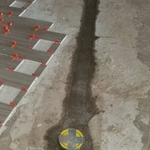 Floor recepticle for tables in restaurant