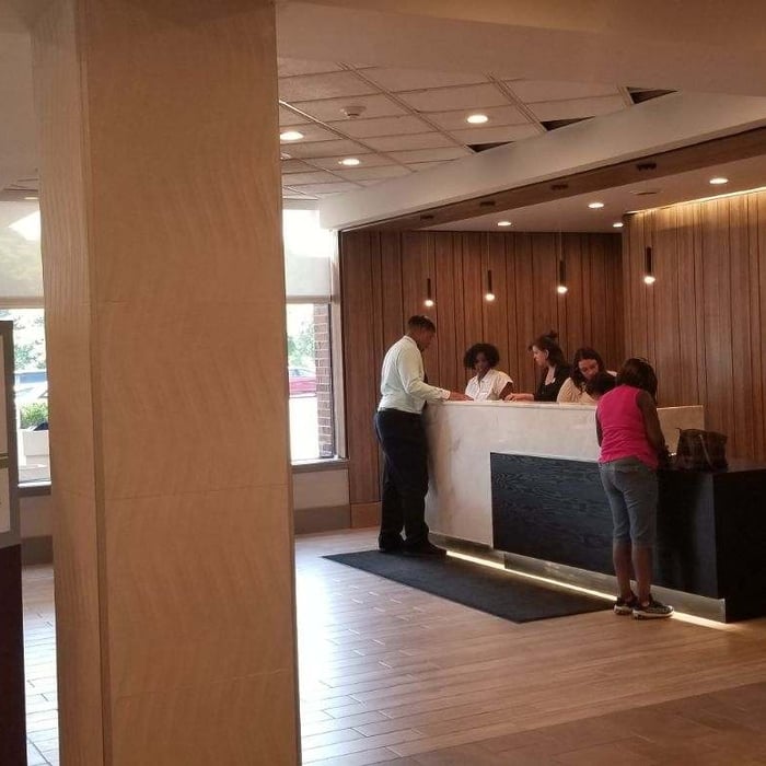 DATA, LED and lighting for reception desk