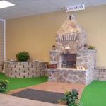 Feild stone fireplace