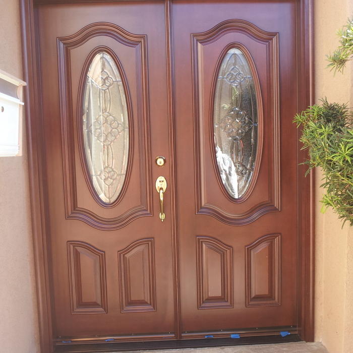 Installed New Solid Mahogany doors