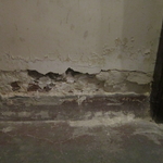 old water damage on a plaster wall