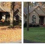 Leaf removal job that we completed Before & Af
