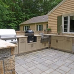 Outdoor Kitchen with Champaign Cabinetry