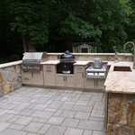 Backyard Kitchen with Paver Patio