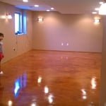 Acid stained concrete floor