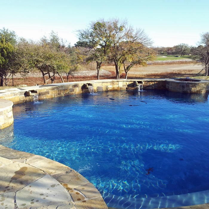 Renovation with new waterfalls and fire pits