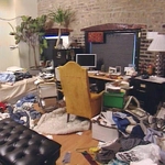 Office, living area, and bedroom