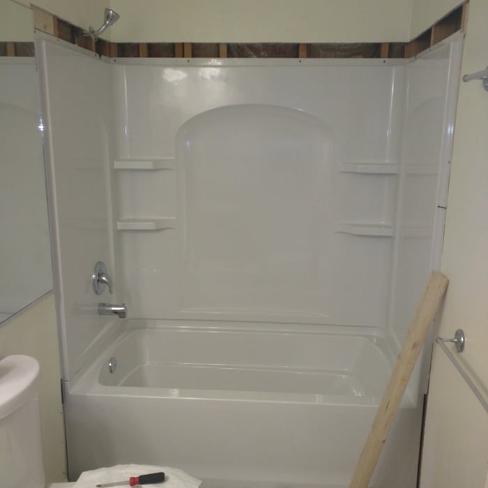 Replacement of an older tub/shower