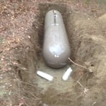propane tank in place