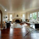 Eclectic Family Room - Tan Black Bertoia Wire Diamond Chair