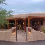 Traditional Walkway - Clay Wood Wood Columns Around Porch