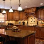 Traditional Kitchen - Tan Cozy Black Leather Breakfast Bar Stools