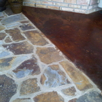 Flagstone and stained concrete