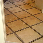 18x18 travertine with glass borders