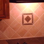Kitchen backsplash with small design