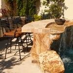 Outdoor Bar with Waterfall & Outdoor Kitchen