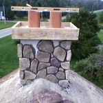 stone work formed concrete cap