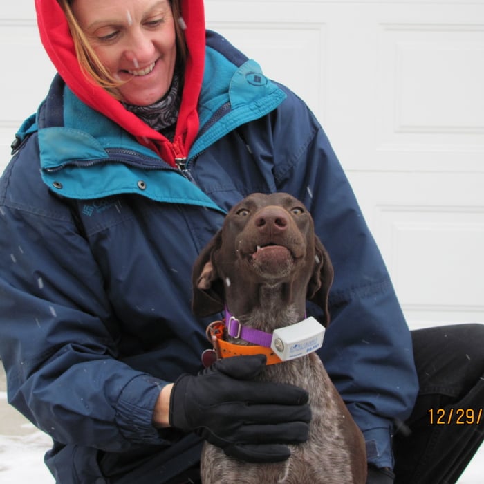 Lynn Hahn with Nicki a German Shorthair