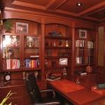 Traditional Home Office - Brass Brown Wood Paneled Ceiling