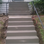 broom finish steps and handrail