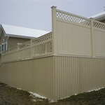 fence installation on a deck
