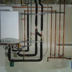 Boiler with manifold and whole-house filter