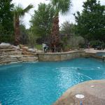 Traditional Pool - Spa Tan Stone Water Fall Into Pool