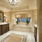 Contemporary Master Bathroom - Tan Chic Dark Wood Bathroom Vanity Cabinets