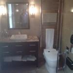 toto tolet with heated towel rack and vanity