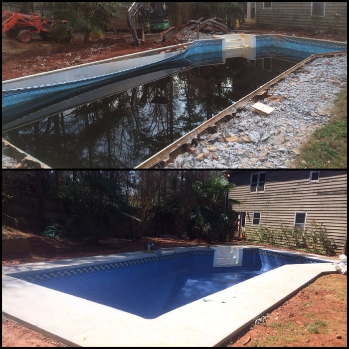 New Deck, New Liner, Replaced broken wall panel