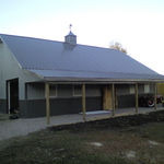 Working on the garage/storage building