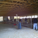 Concrete work inside of garage/barn building