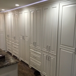 Raised panel ivory closet sections