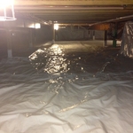 Radon mitigation system basement crawlspace