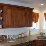 Transitional Kitchen - Red Brown Rod Pocket Swag Window Treatment