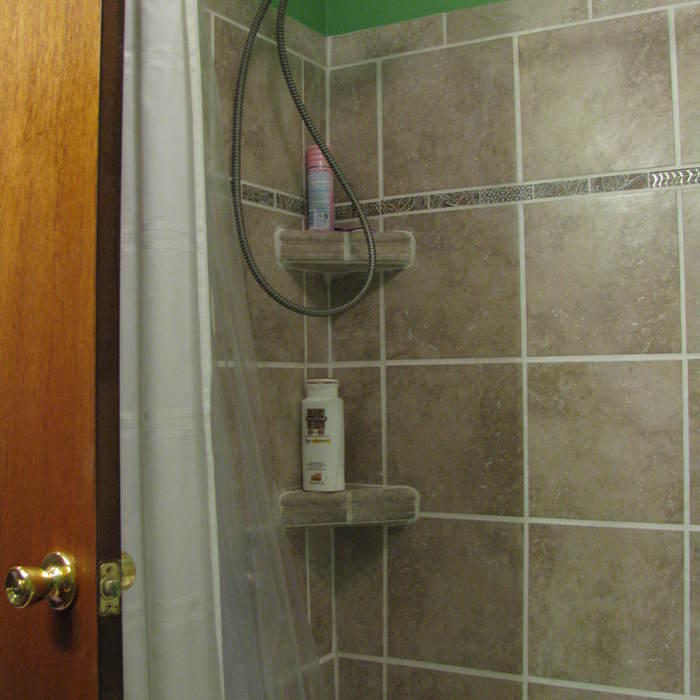 tiled tub and shower