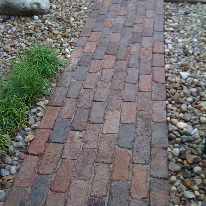 Custom road paver walkway