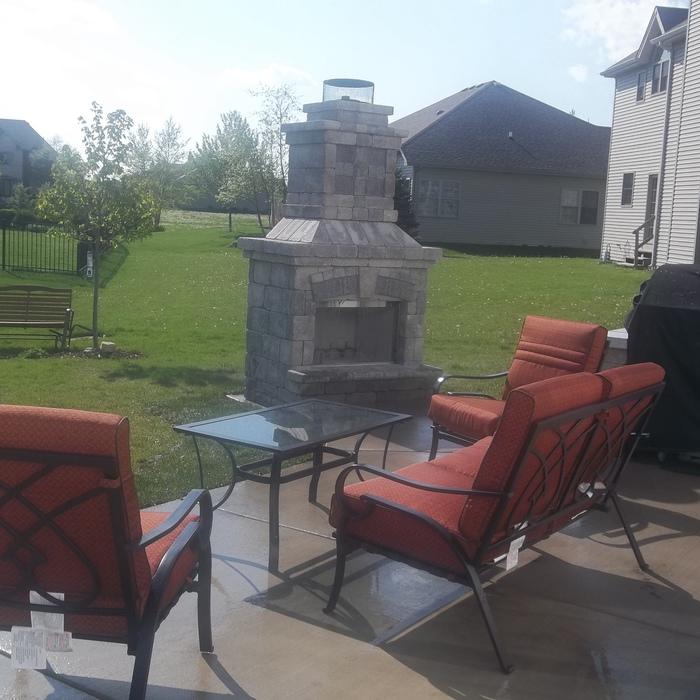 Standard Concrete Patio w/ Fireplace
