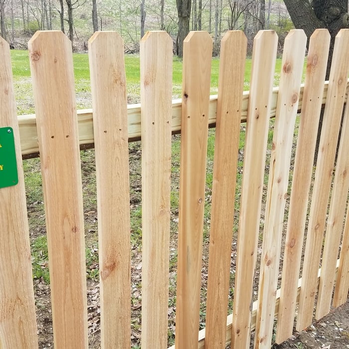 4' dog ear red cedar space picket